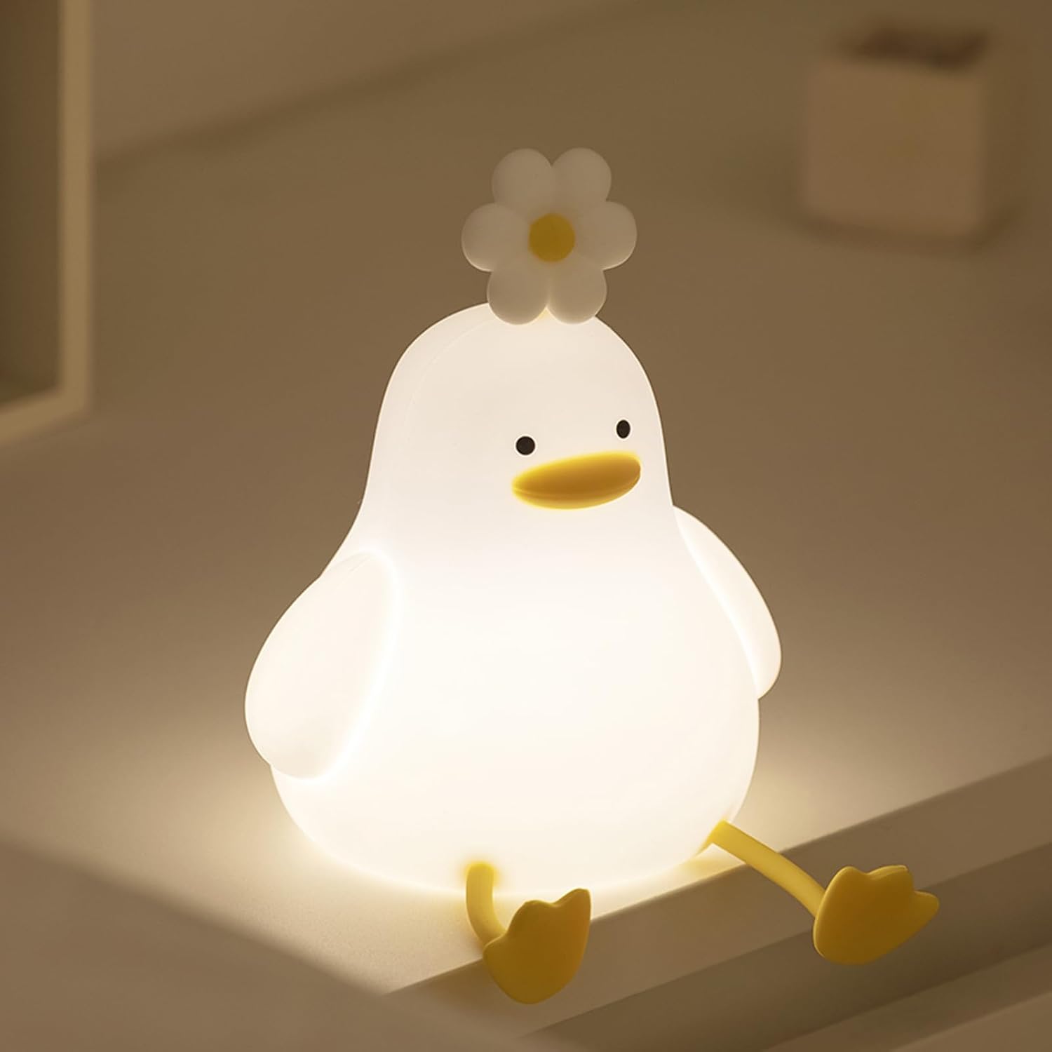 Cute Duck Led Night Light USB Rechargeable Nightlights Silicone Lamp