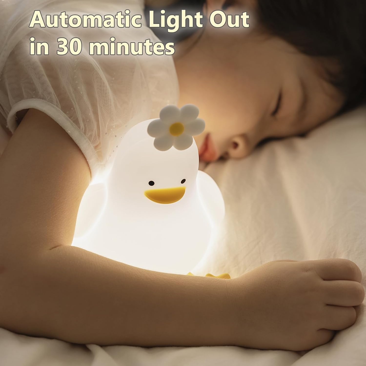 Cute Duck Led Night Light USB Rechargeable Nightlights Silicone Lamp