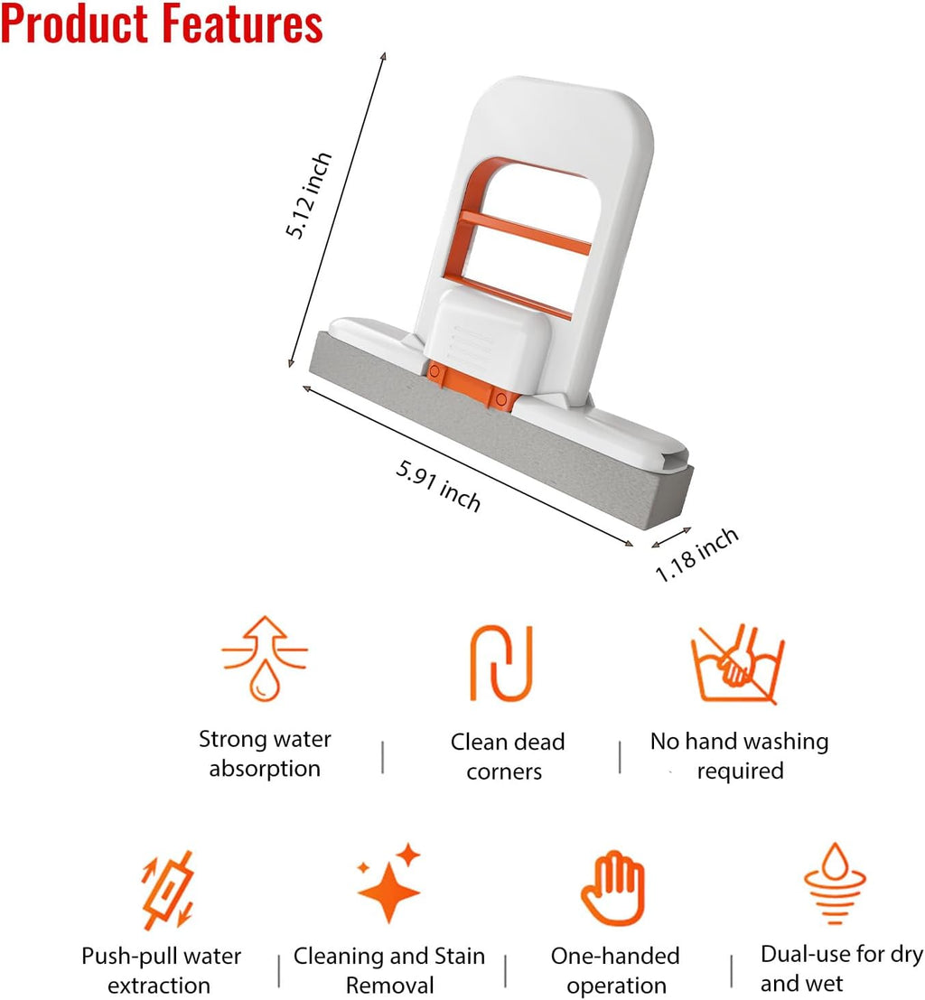 Portable Mini Cleaning Sponge Mop Wet and Dry Use