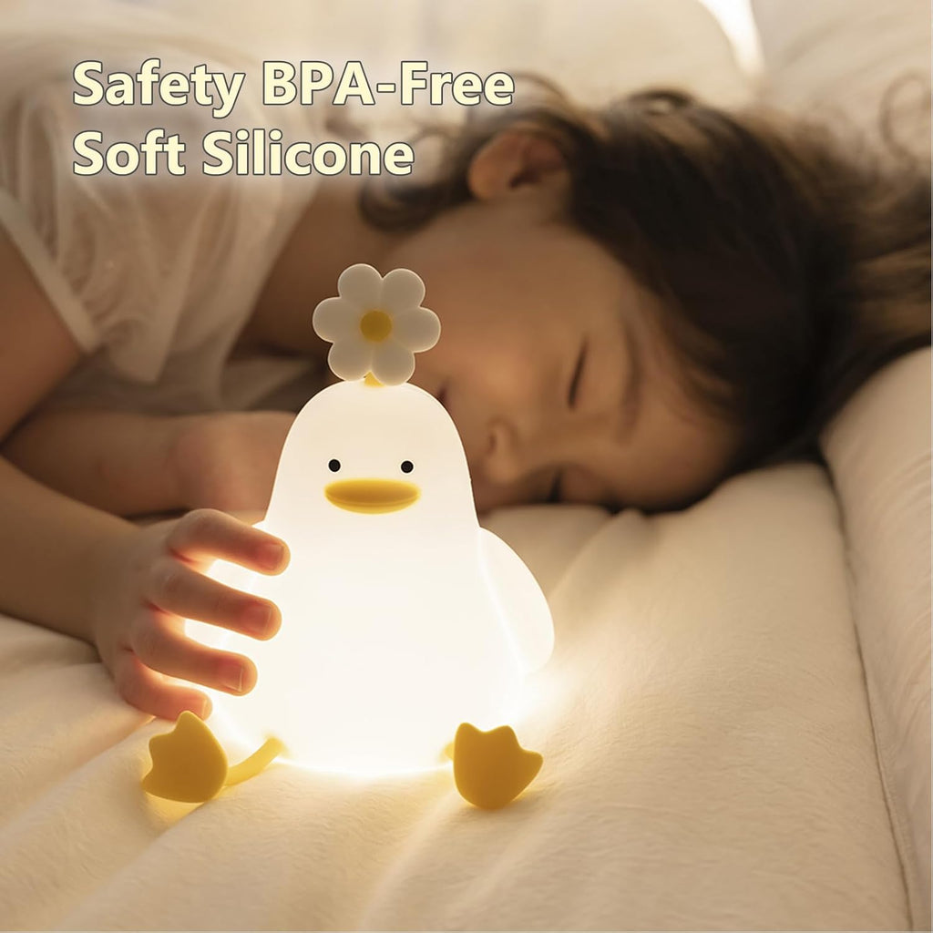 Cute Duck Led Night Light USB Rechargeable Nightlights Silicone Lamp