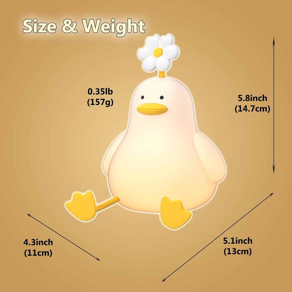 Cute Duck Led Night Light USB Rechargeable Nightlights Silicone Lamp