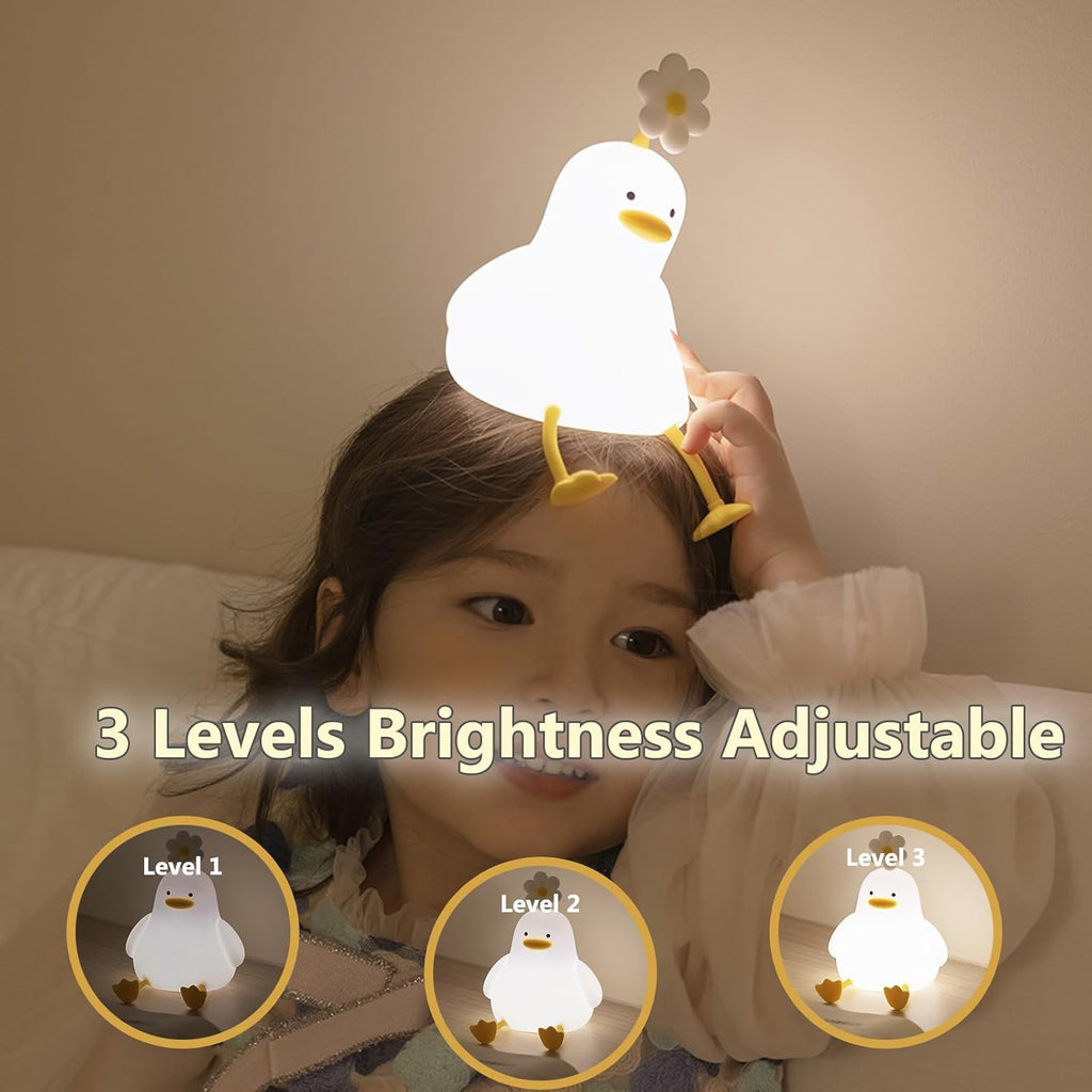 Cute Duck Led Night Light USB Rechargeable Nightlights Silicone Lamp
