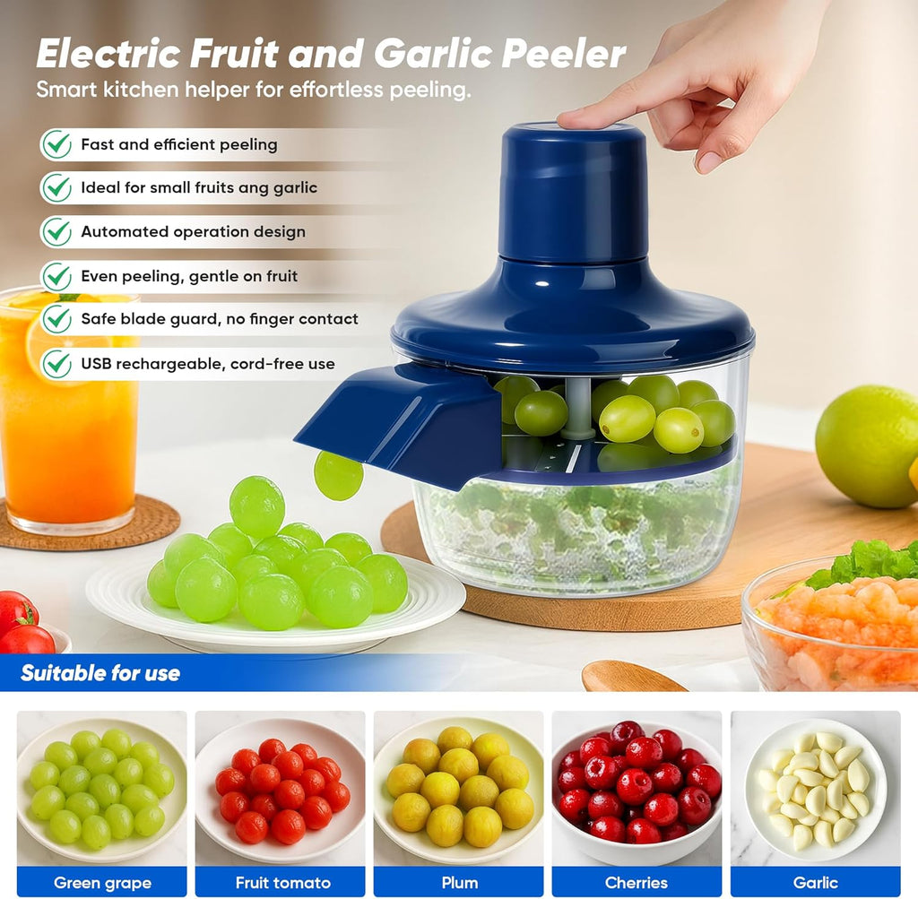 New Electric Grape Peeling Machine – Automatic Garlic Peeler Skin Remover for Tomato, Grapes and Small Fruits